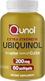 Qunol Ubiquinol CoQ10 200mg Softgels, Powerful Antioxidant for Heart and Vascular Health, Essential for Energy Production, Natural Supplement Active Form of CoQ10, 60ct Softgels