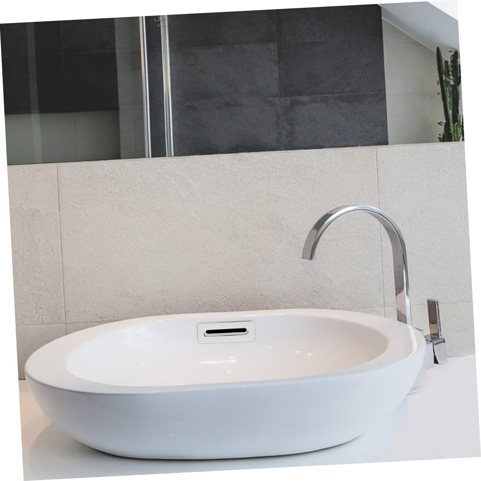 SHINEOFI Coperture per Troppopieno Lavandino Bagno in Lega di Zinco, Resistente a Deformazioni e Anti-traboccamento, 2 Pezzi per Lavabo Appoggio Bagno