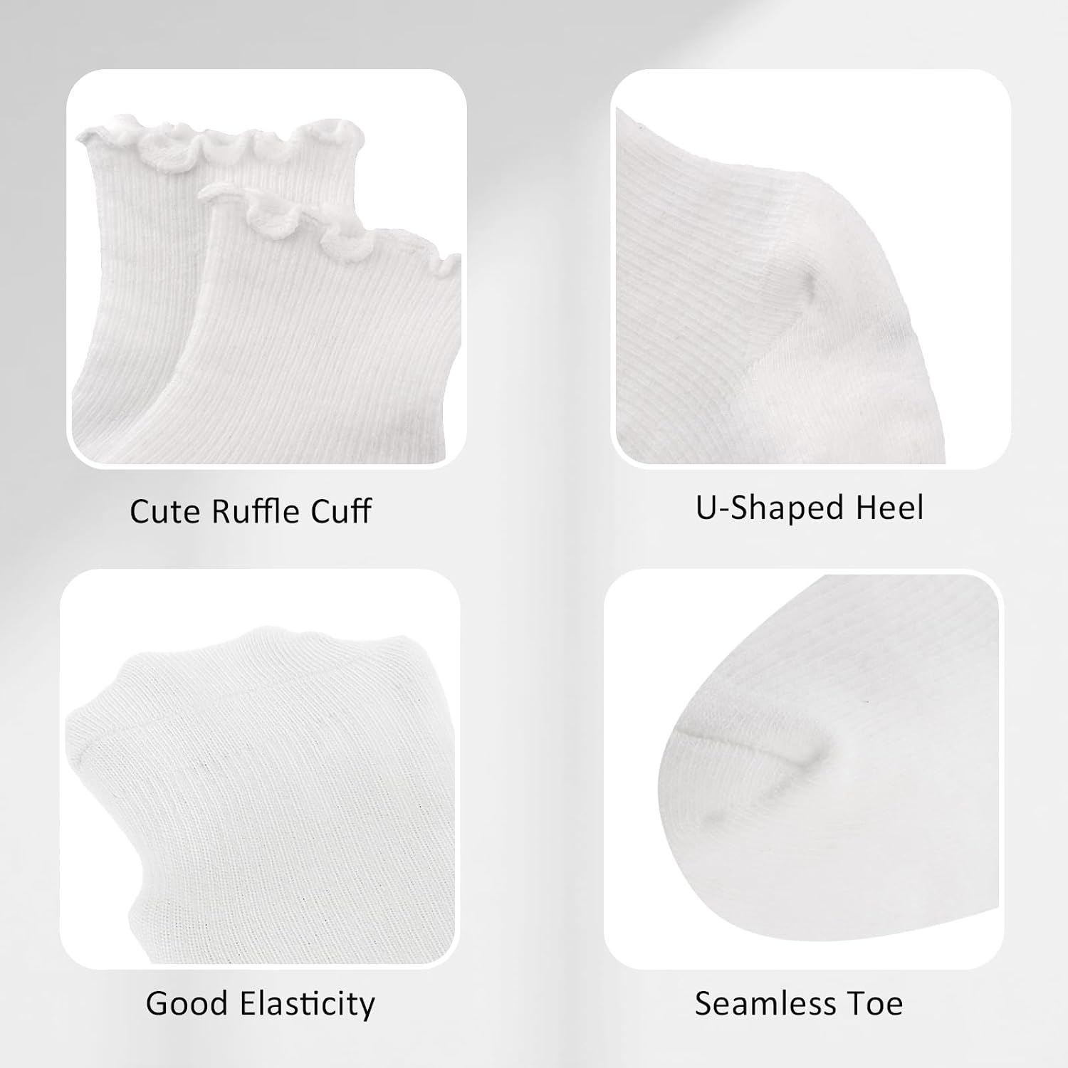 Meeshine Infant Baby Girls Boys Ruffle Socks Kids Frilly Turn Cuff Cotton Mesh Dress Ankle Socks for Toddler 0-5T