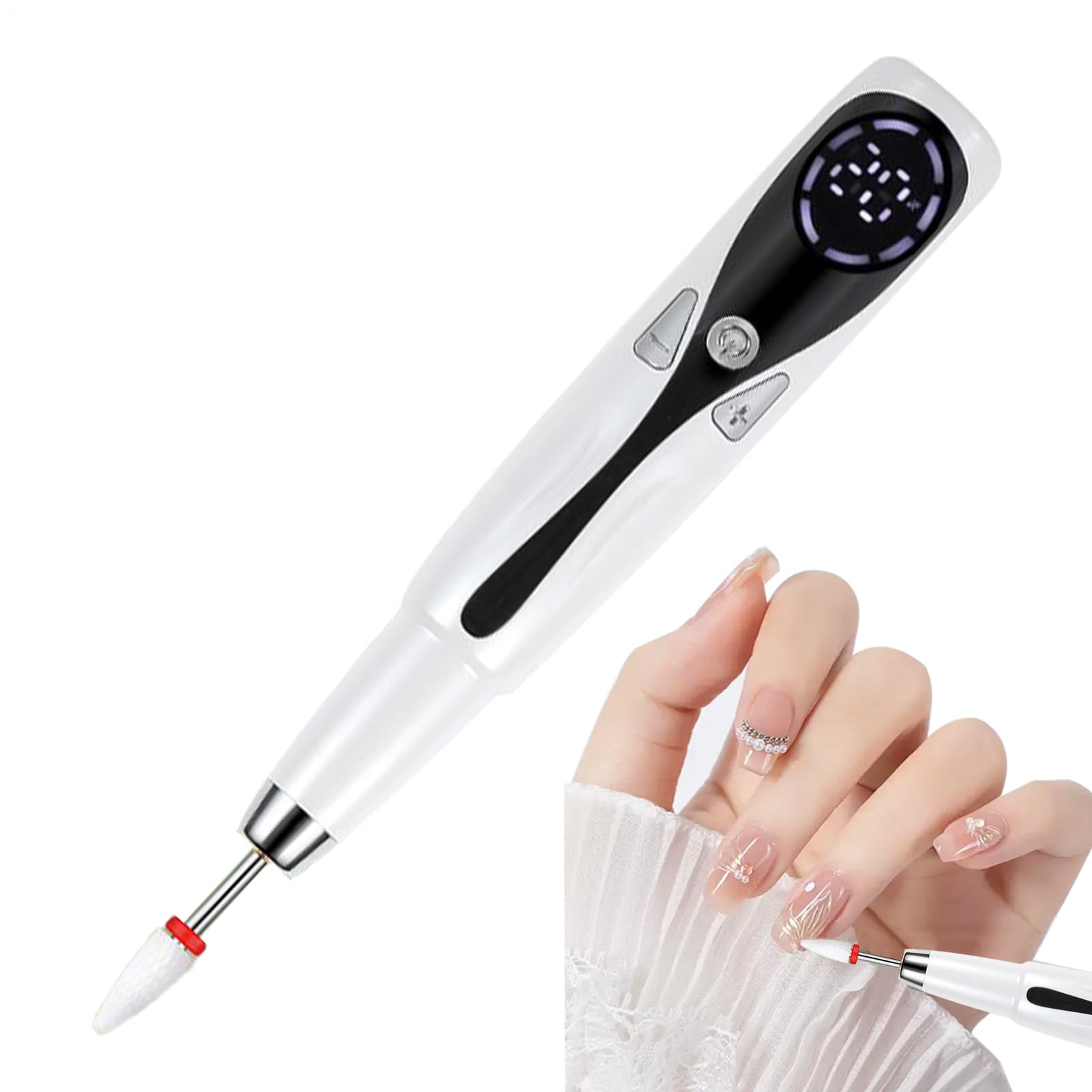 Tampon à ongles électrique 3 modes réglables et écran LED intégré - 8
