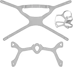 2 Peças De Capacete E Armação Tecido Para Máscara Wisp Cpap, Alça Ajustável, Substituição Nasal Cpap Wi.Sp, Tamanho Padrão (Capacete + Armação)