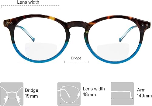 Miniatura 4 de Yogo Vision Gafas de lectura bifocales, paquete de 2 unidades, marcos de bisagra de resorte de plástico para hombres y mujeres