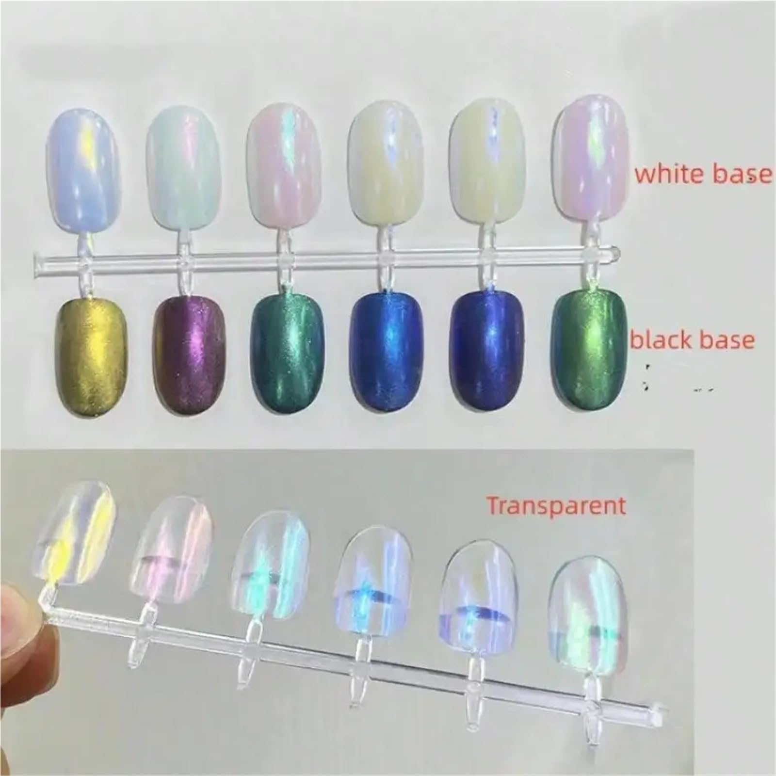 Polvere cromata unghie Polvere for unghie scintillante Aurora, smalto gel effetto specchio metallico multicromatico trasformante olografico per Manicure