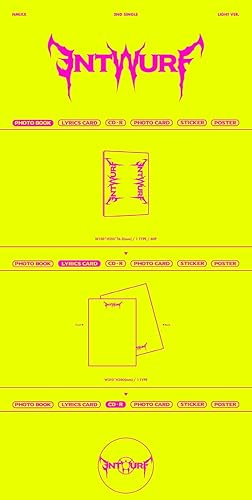 DREAMUS NMIXX ENTWURF 2 álbum individual versión ligera CD+póster+fotolibro+tarjeta de letras+tarjeta de fotos+pegatina+seguimiento, amarillo