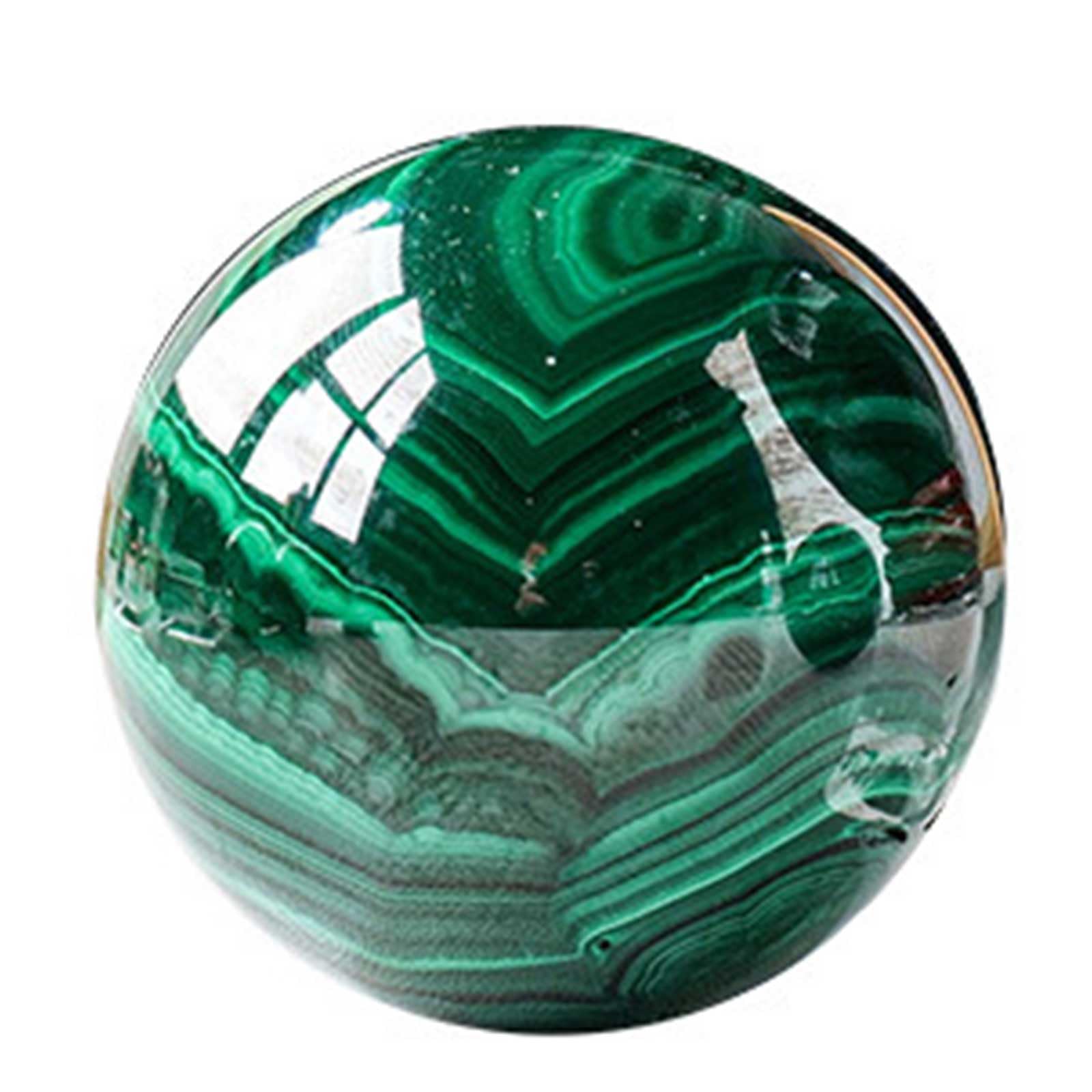 MAKDODRA Green Malachite Crystal Sphere Ball Sculpture Figurine