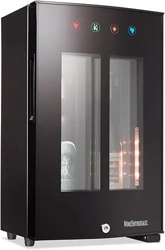 Wine Enthusiast Somm du Vin - Enfriador y conservador de vino de 2 botellas, control de temperatura de zona dividida, sistema de sellado al vacío
