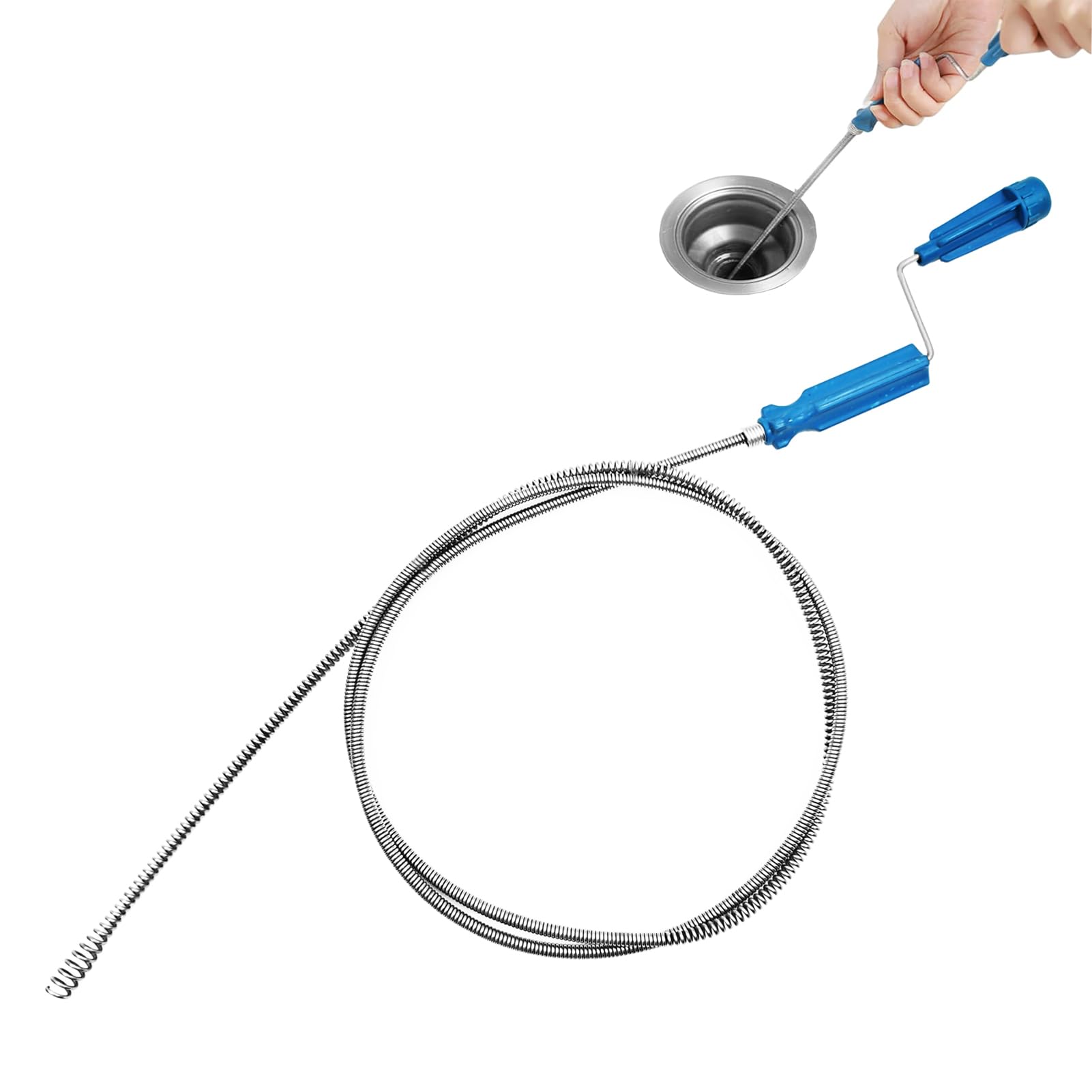 170cm Drain Unblocker Wire Tool, Plumbing Snake Drain Auger Drain Cleaning Tool, Drain Snake Drain Cleaner Tool, Plumbers Snake Drain Hair Remover for Washbasins Tub Shower Pipe Cleaning