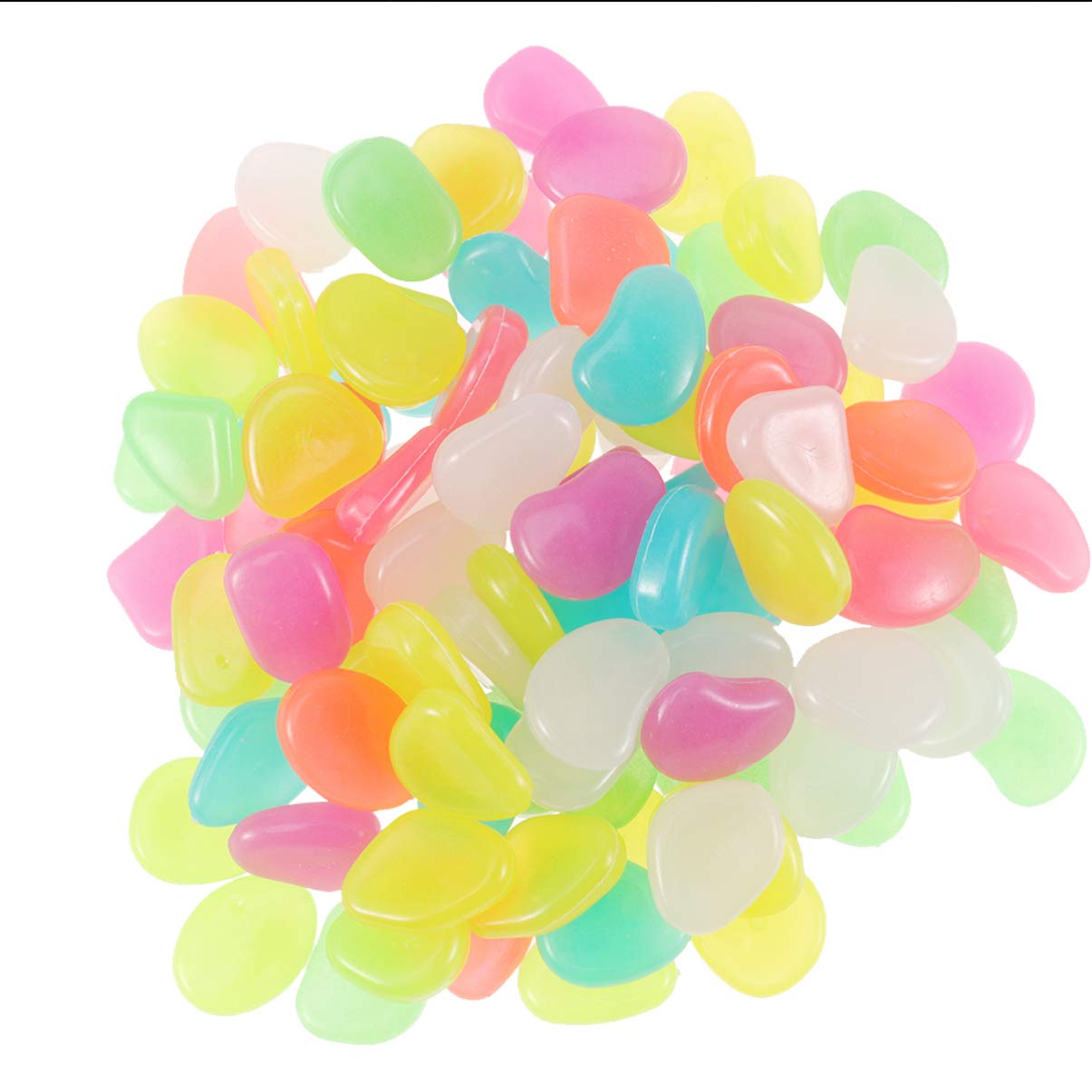 POPETPOP Ar Accessories Aquarium Gravel Glow in the Dark Pebbles Underwater Landscape Glowing Stones for Vase Fillers,Plants Bonsai 2 pack (100g/pack) Aquarium Accessories