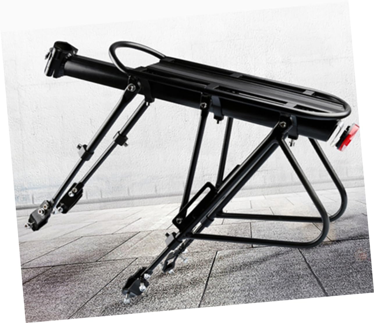 Aluminum Alloy Bike Rear Rack Quick Release Cargo Carrier for Road Bikes Lightweight Easy to Install Rear Pannier Rack for Cycling Black