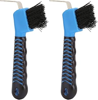 Handle Hoof Pick with Cleaning Brush,Horse Hoof Pick Brush with Soft Touch Rubber Handle,Sturdy and Durable,Excellent Texture,Portable Hoofpick,