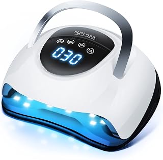 220W UV LED Nail Lamp, X9 MAX UV Light Nail Dryer for Gel Polish, Large LCD Touch Screen 4 Timer Setting Smart Sensor Over-Temperature Protection UV Gel Lamp for Professional Nail Art Tool