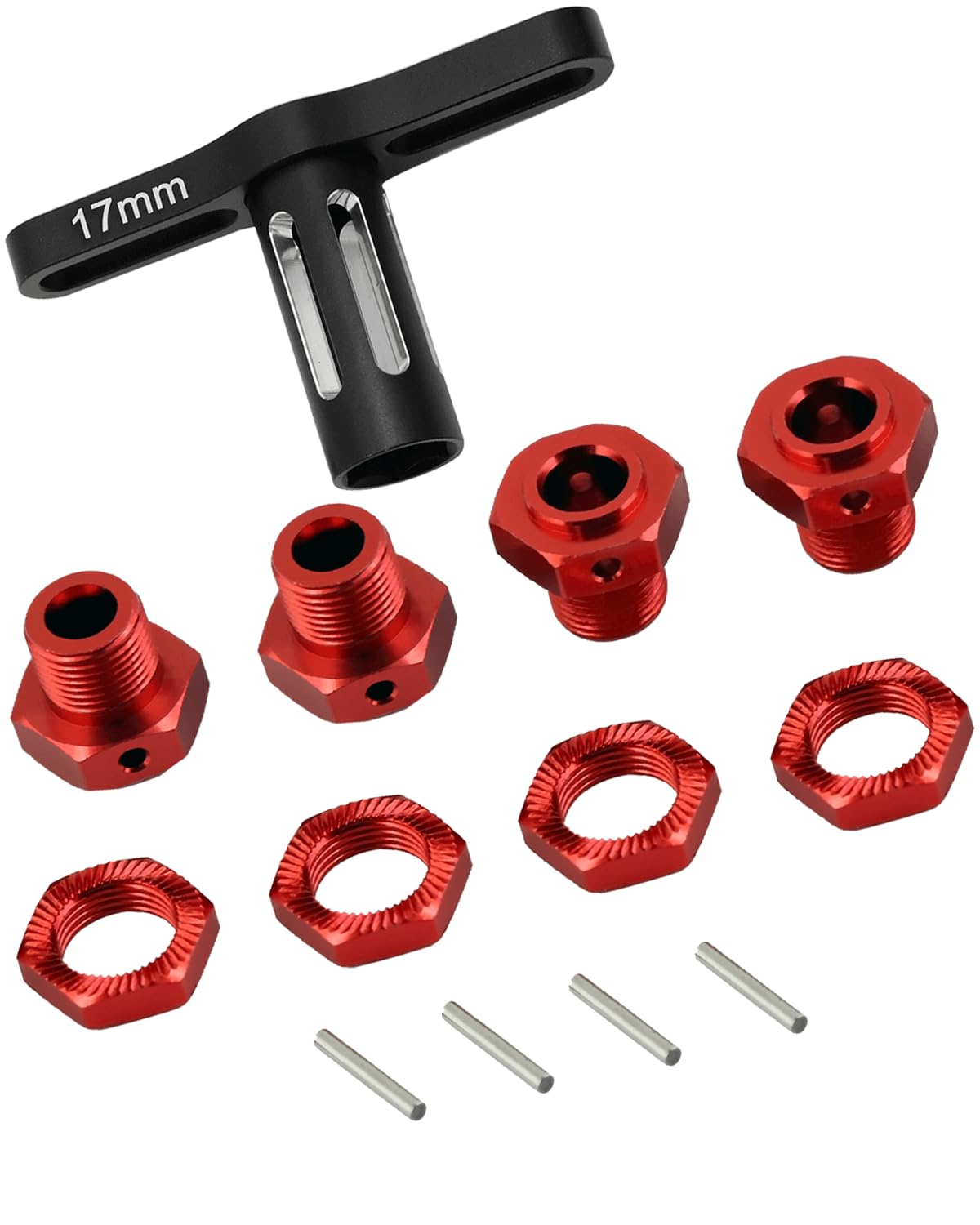 RCarmumb Aluminum 17mm Wheel Nuts & Wheel Hex Hubs & Wheel Wrench Upgrades Part for 1/10 Kraton 4X4 4S V2 BLX,Outcast 4X4 4S V2 BLX,Replace #AR310906#