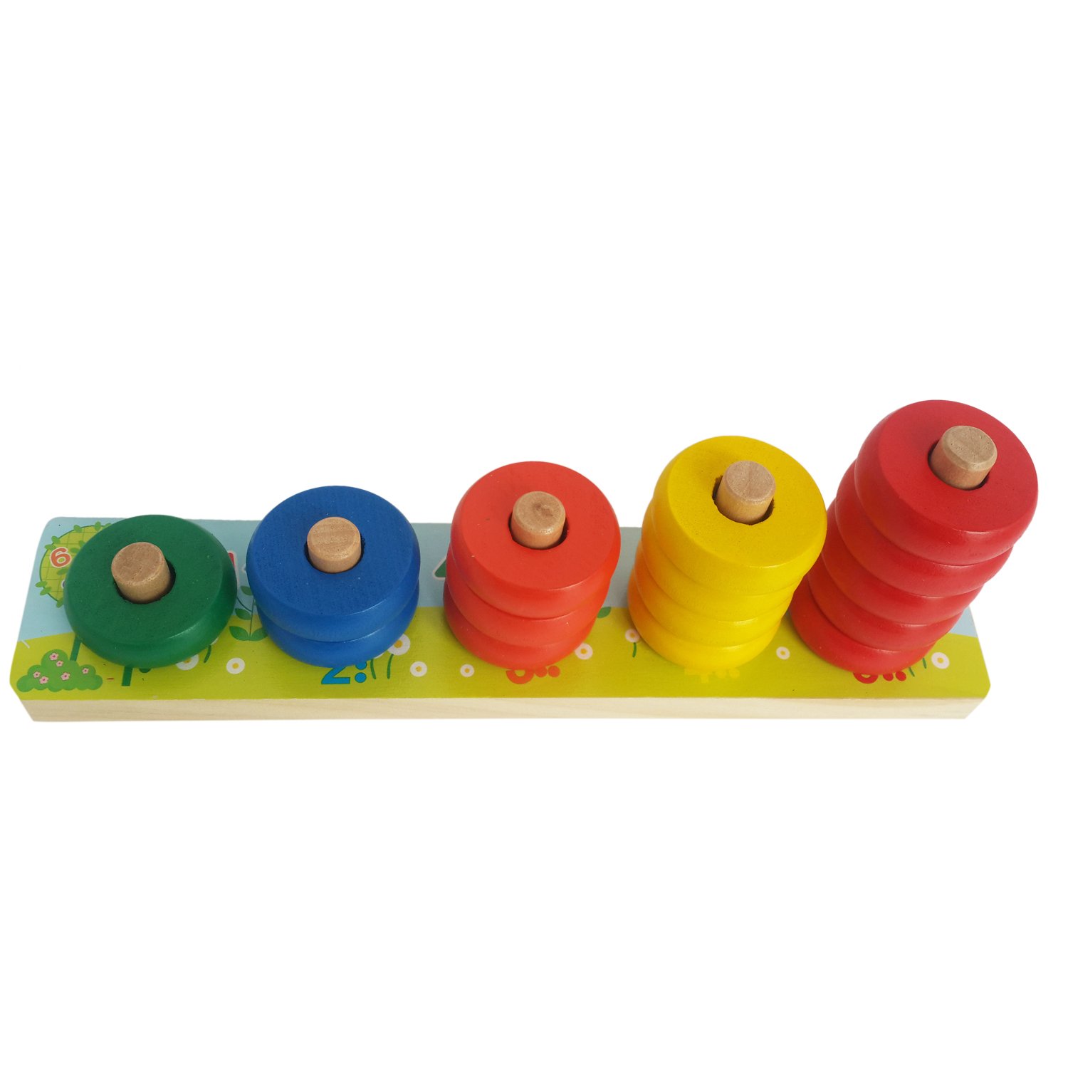 Trinkets & More-Rainbow Calculation Counting Stacker Math Toy (15 Pieces)|Number Learning Stacking Rings|Early Educational Stem Toys For Toddlers Kids 18 Months +|Multicolor 2