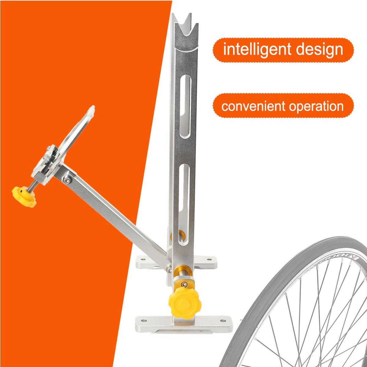 Soporte para Ruedas de Bicicleta Professional, Ajustable 10-29", Aluminio para Mantenimiento y Reparación de Ruedas de MTB, Carretera y Ciudad - Soporte Centrador para Llantas