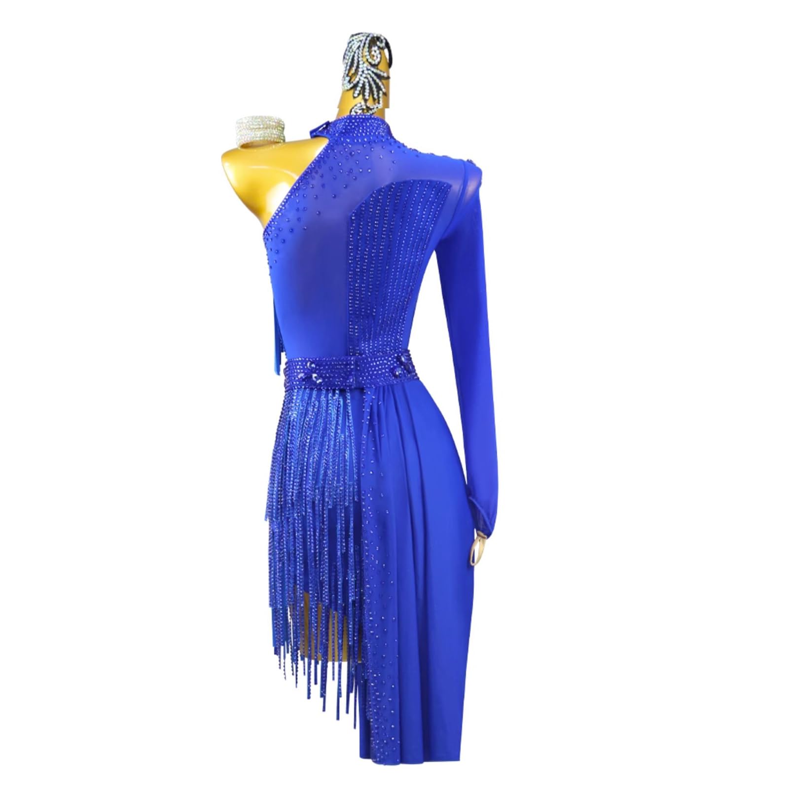 Damen Tanzkleid Ärmellos Tanzanzug Mesh Ballettkleid Glitzer Ballett Trikotanzug Mit Asymmetrisch Rock Latein Kleid Tanzkleidung