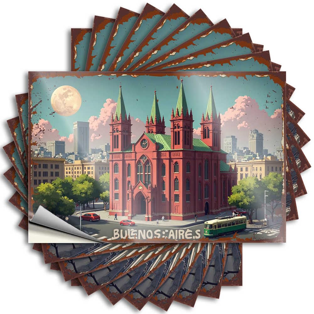 Van Sticker - Core Beer Bumper Buenos Aires Cathedral Under A Full Moon(6X9CM)