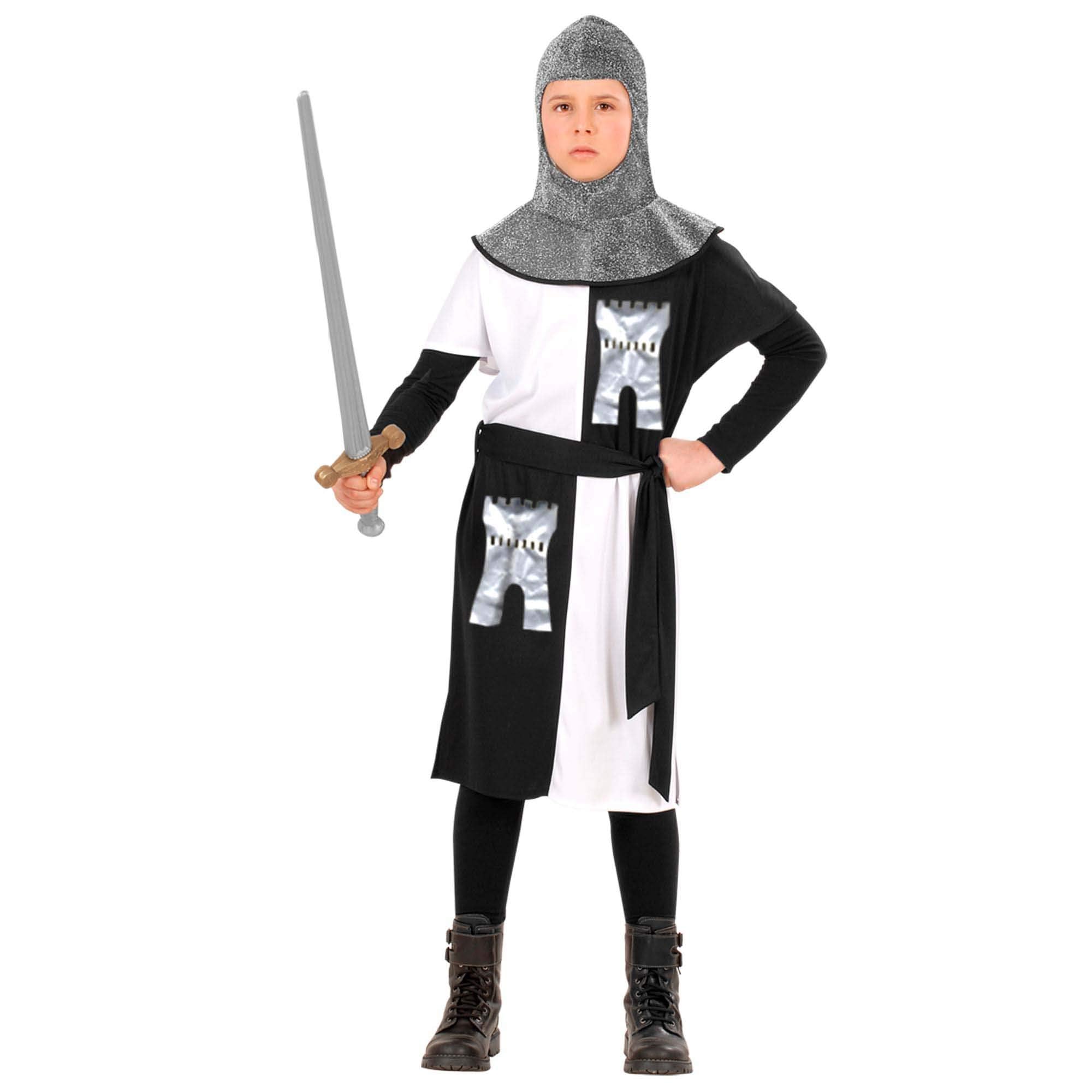 Widmann Children's Costume Medieval Warrior, Coat, Belt, Hood, Carnival, Theme Party