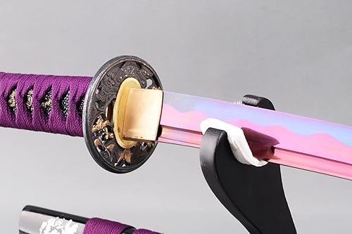 Miniatura 9 de Samurai Sword - Espada katana forjada a mano auténtica, espada de anime, espadas japonesas, proceso de endurecimiento tradicional, perfecta para
