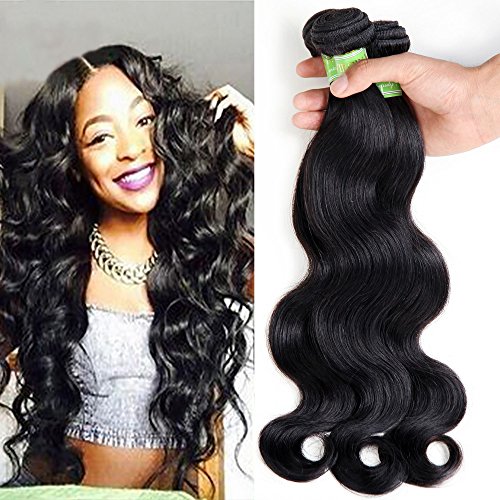 Golden Rule 8A Grade Brazilian Virgin Body Wave Human Hair Extensions 3 Bundles 12