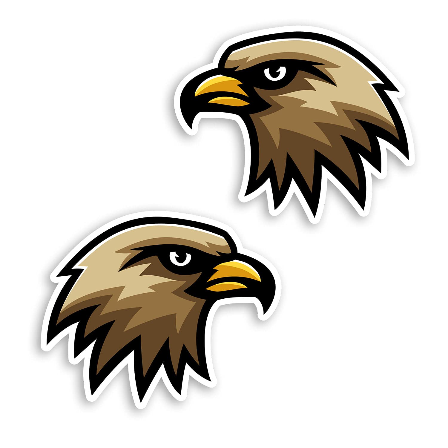 2 x 10cm Hawk Bird Head Vinyl Stickers - Eagle Predator Birds Sticker #29998 (10cm Wide)