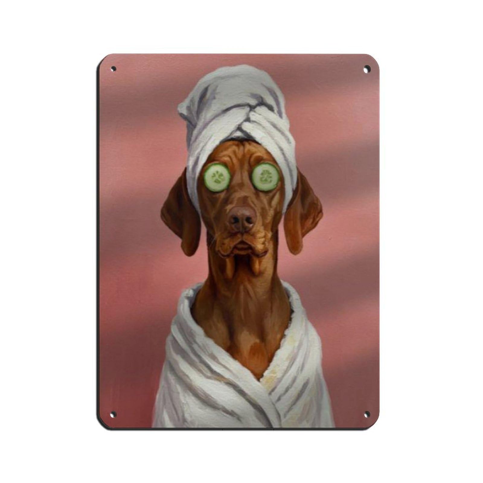 Bathroom Spa Vizsla Dog, Décor Art Retro Poster Metal Tin Sign Chic Art Retro Iron Painting Bar People Cave Cafe Family Garage Poster Wall Decoration 12x16inch(30x40cm)