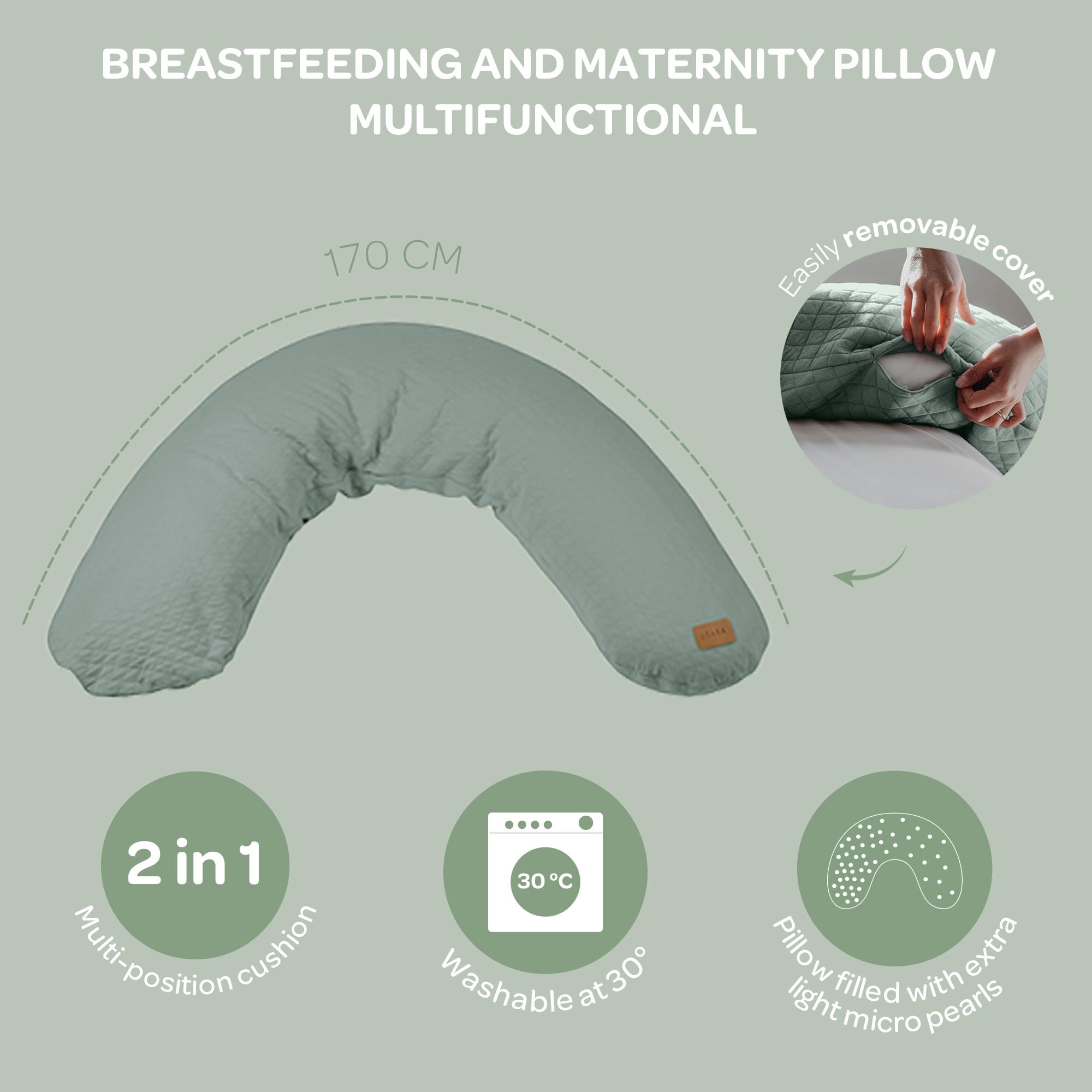 Béaba Big Flopsy Cotton - Sage Green 1