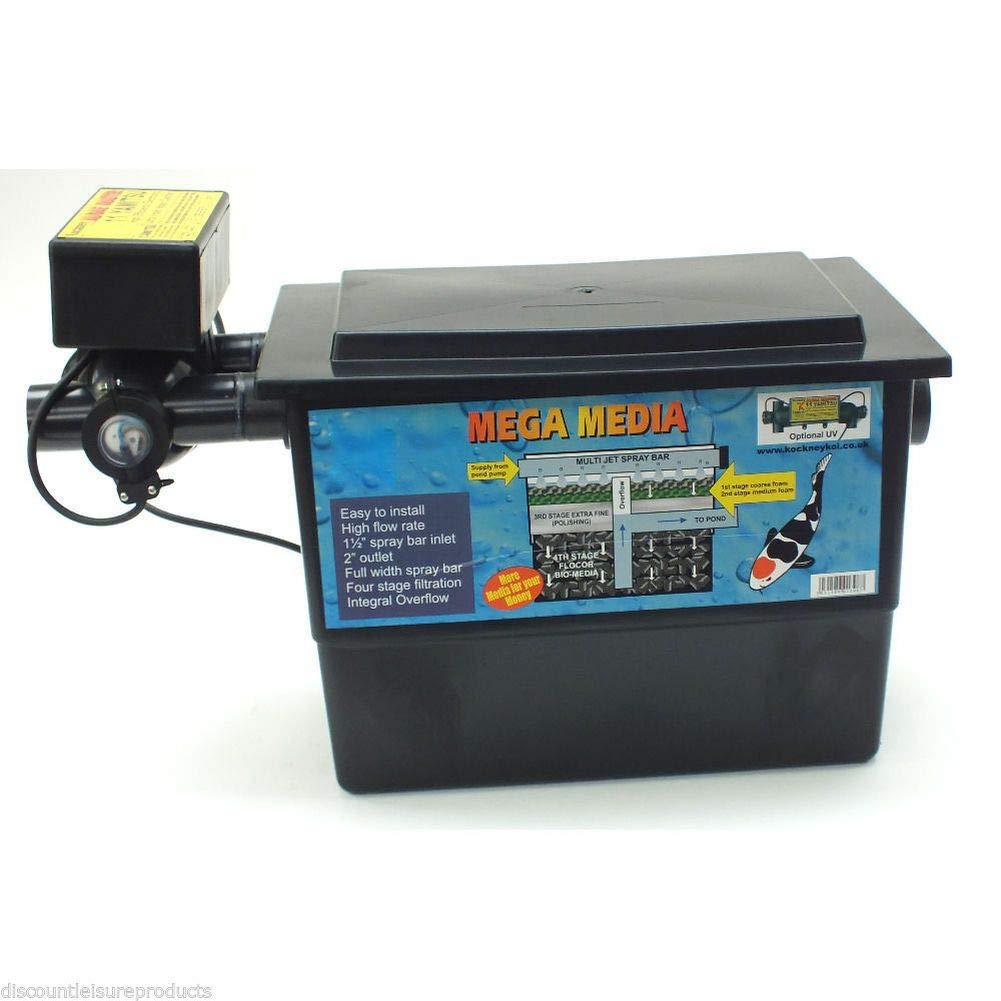 Durable toolKockney Koi Yamitsu Mega Black Box Fish Pond Koi Filter 11w Watt UV