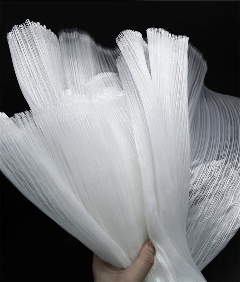 Organza z falbanami i plisowaną koronką, Plisowana Siatka Z Organzy DIY Suknia Ślubna Szycie Wielokolorowe Proste 1-2 Metry(6,Straighten 2 Meter)