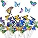 BETOY 30 pcs Estacas de Mariposas Jardín Colorido Mariposas Adornos para Patio Fiesta de Planta - Diseño de Hada del jardín en Miniatura para decoración de jardín, Patio, Flores