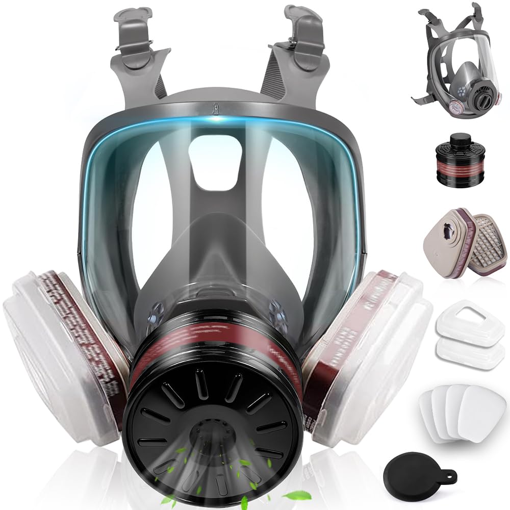 Photo 1 of **FACTORY SEALED ** TOPKUKO Reusable Full Facepiece, Full Face Cover Set for Gas, Painting, Dust, Machine Polishing, Car Spraying, Sanding &Cutting, DIY and Other Work Protection