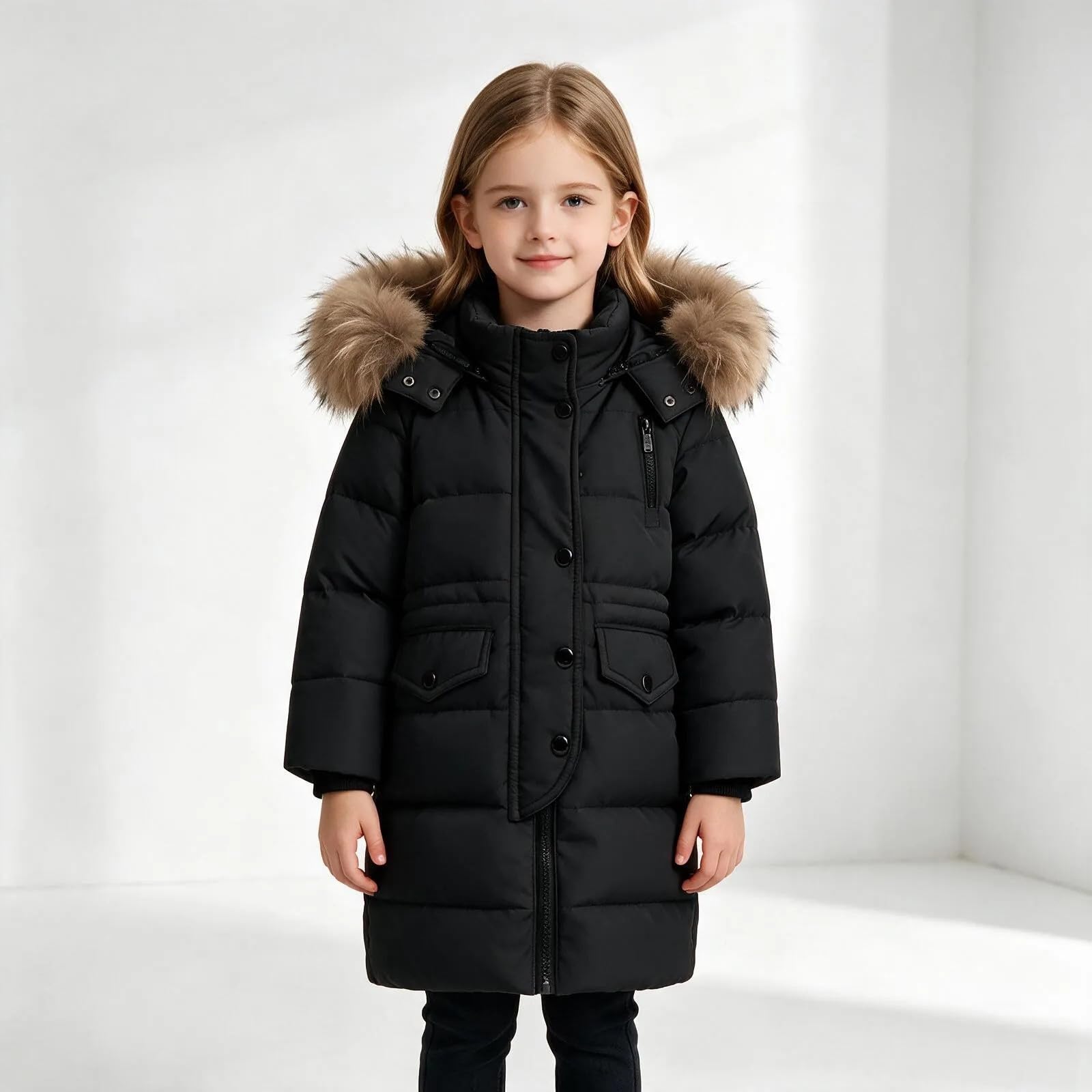 LUCKME Pesante Piumino Cappotto Bambino e Ragazzo Inverno Foderata in Pile