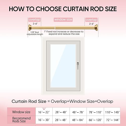 Miniatura 9 de SIMEWIN Barras de cortina para ventanas 48 a 84, oro