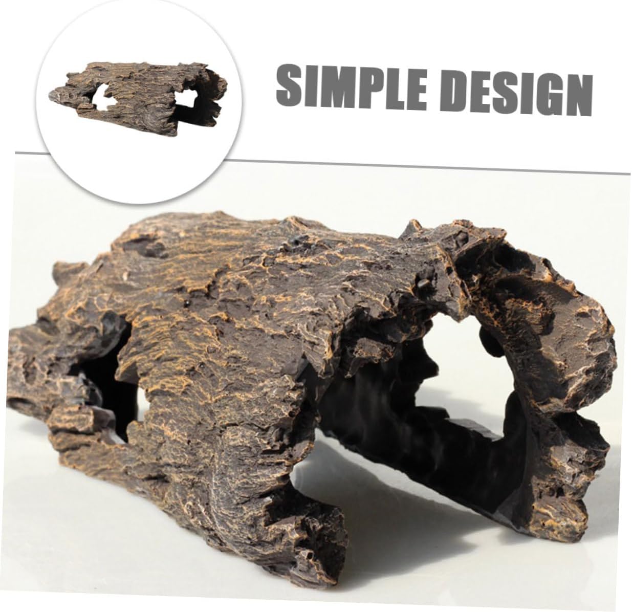 POPETPOP Artificial Tree Trunk Stump Decor for Fish Tank Large Wear Resistant Aquarium Landscape Ornament Creative Hideout for Koi for Natural Aquarium Background
