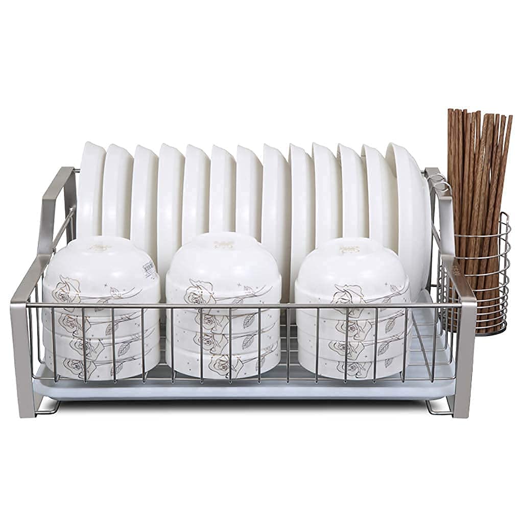Panier De Vidange en Acier Inoxydable Égouttoir À Vaisselle Étagère De Rangement De Stockage De Cuisine 46,5 * 33 * 19 Cm. Gain de Place