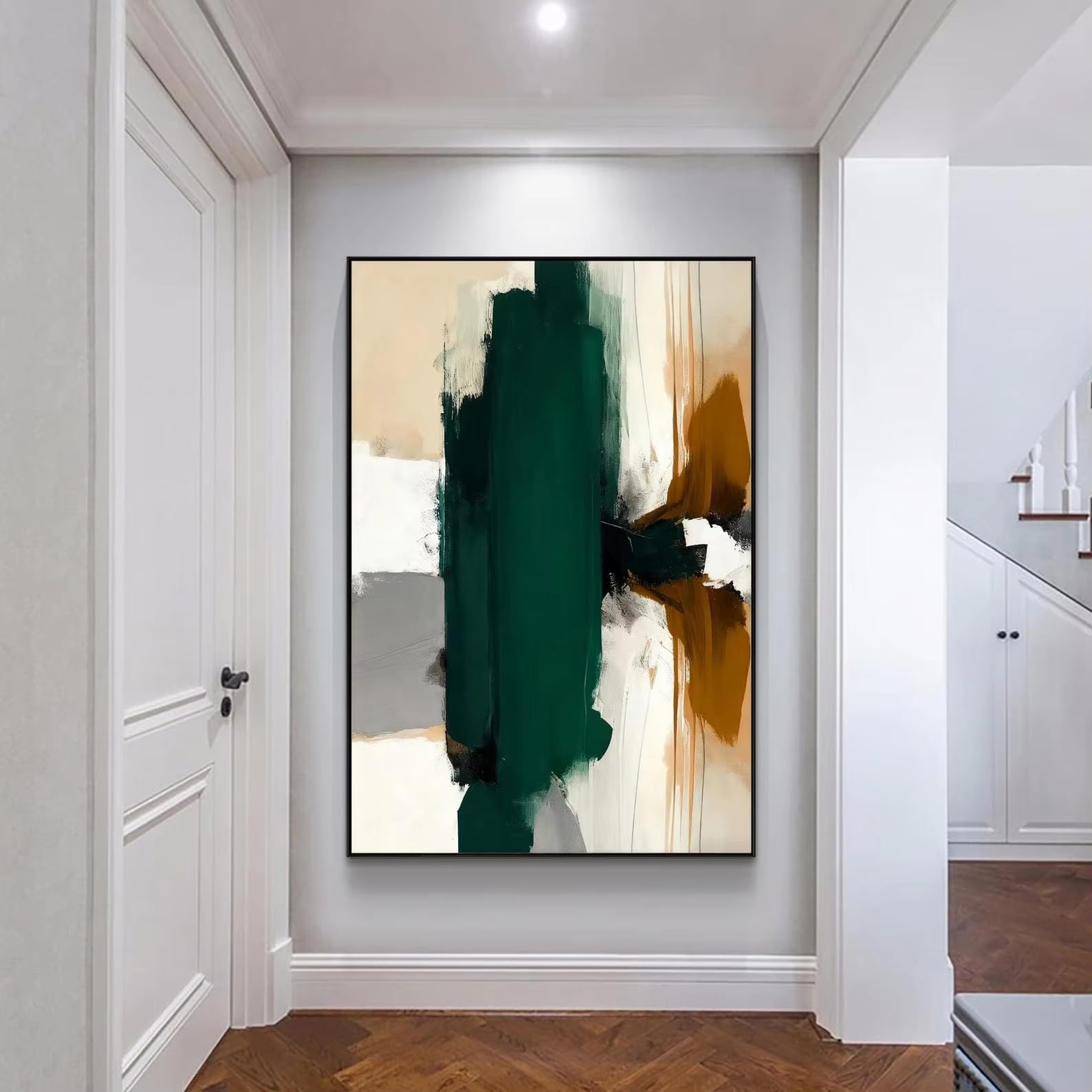 Awtrhfc No Frame Abstract Canvas Wall Art Black And White Modern Painting For Living Decor(30X45cm(12X18in)/No Frame)