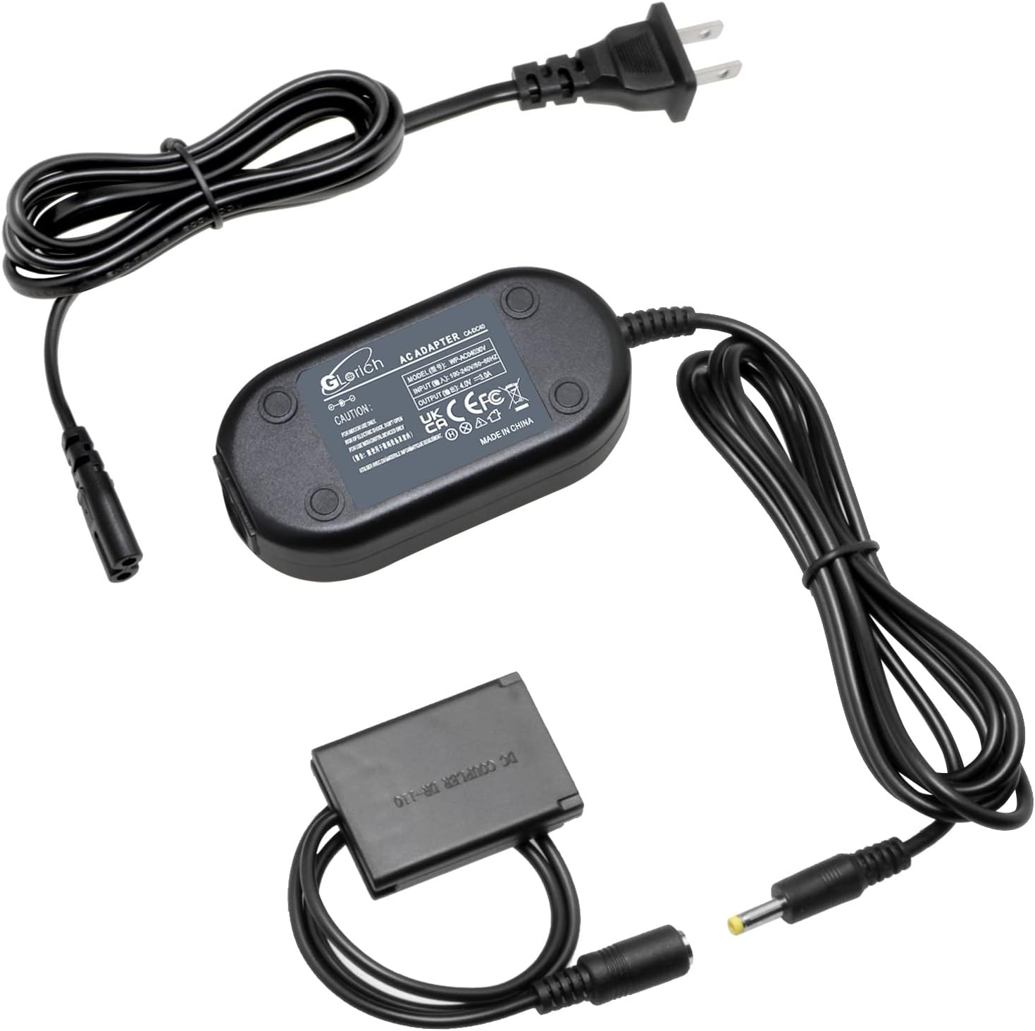 Glorich DR-110 DC Coupler NB-13L Dummy Battery ACK-DC110 AC Power Adapter Kit Compatible with Cameras Canon PowerShot G5 X, G5 X Mark II, G7 X, G7 X Mark II, G7 X Mark III, G9 X, G9 X Mark II