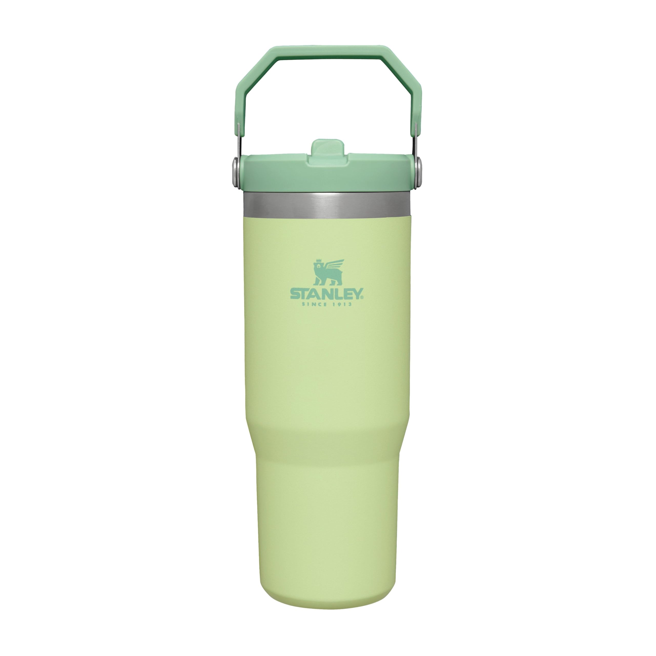 Stanley IceFlow Flip Straw Tumbler with Handle 30 oz | Twist On Lid and Flip Up Straw | Leak Resistant Water Bottle | Insulated Stainless Steel |BPA-Free | Citron