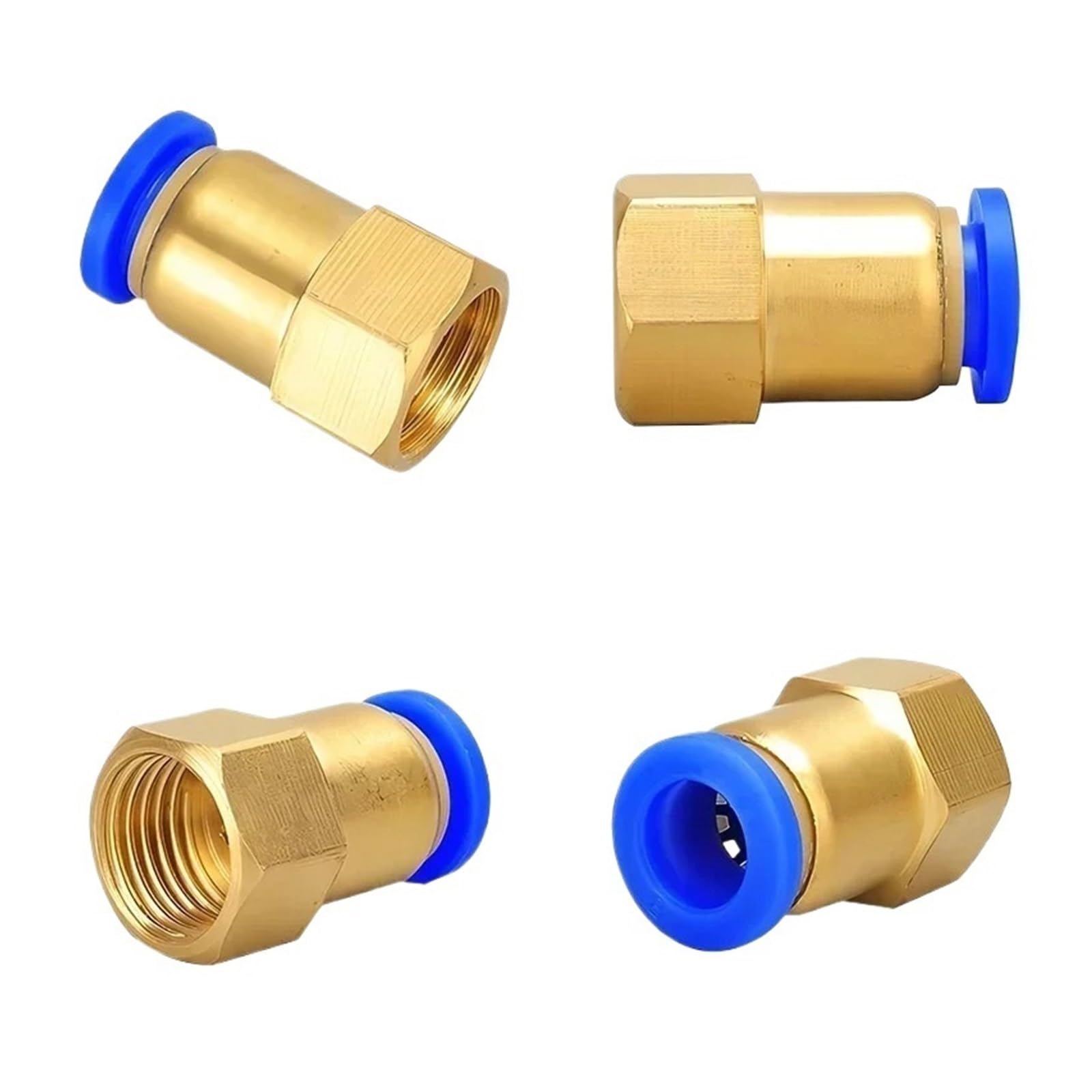 Raccordo for tubo aria PCF 4 6 8 10 12mm Tubo flessibile 1/8 "3/8" 1/2 "BSP 1/4" Filettatura femmina Connettore pneumatico in ottone Raccordo rapido(PCF16-04)