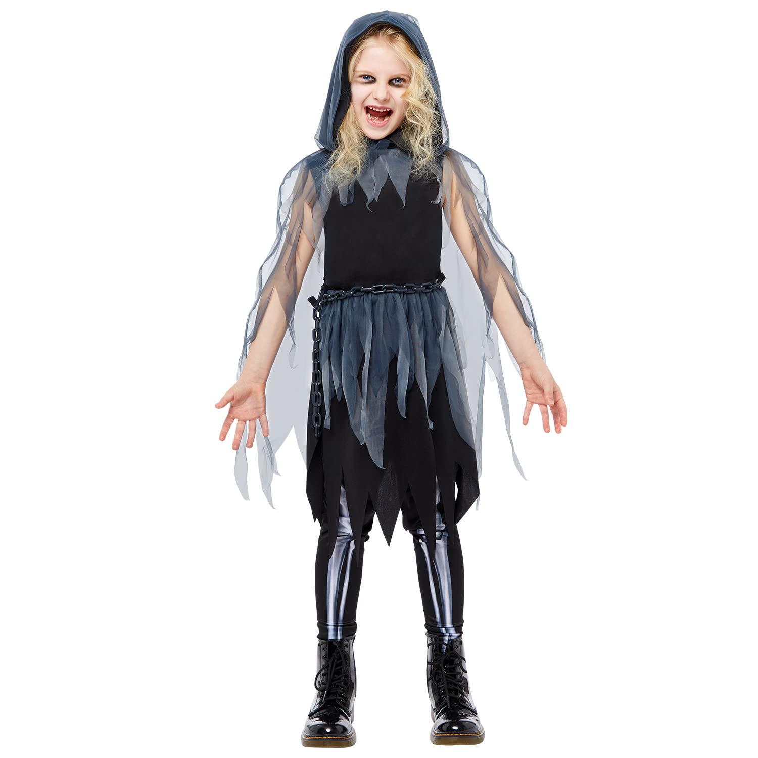 amscan 9917954 Child Girls Grim Reaper Dress Costume Fancy Dress Costume (Age 3-4 Years)