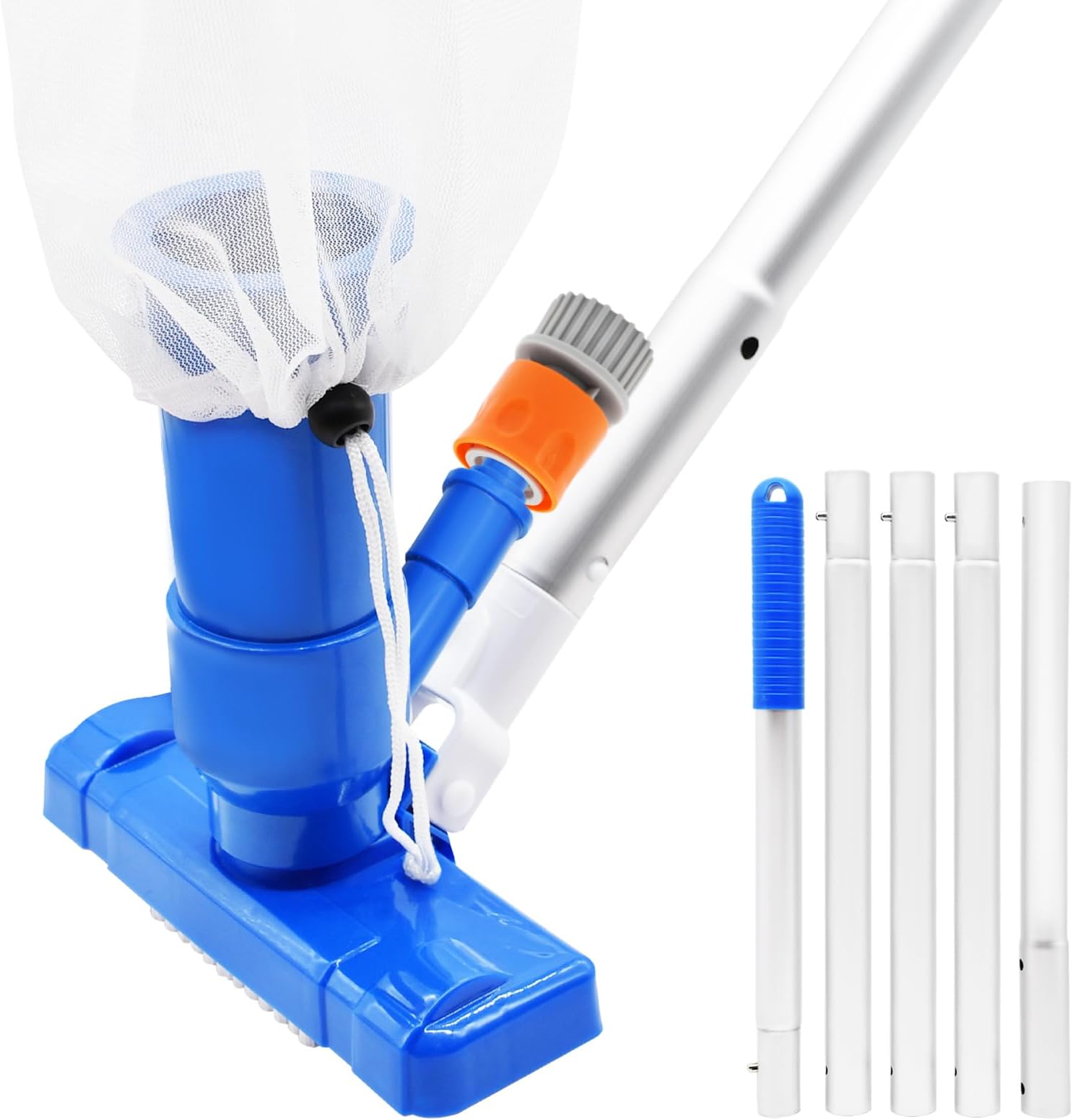 Portable Handheld Swimming Pool Vacuum Cleaner, Pool Vacuum and Salvage Net Combo