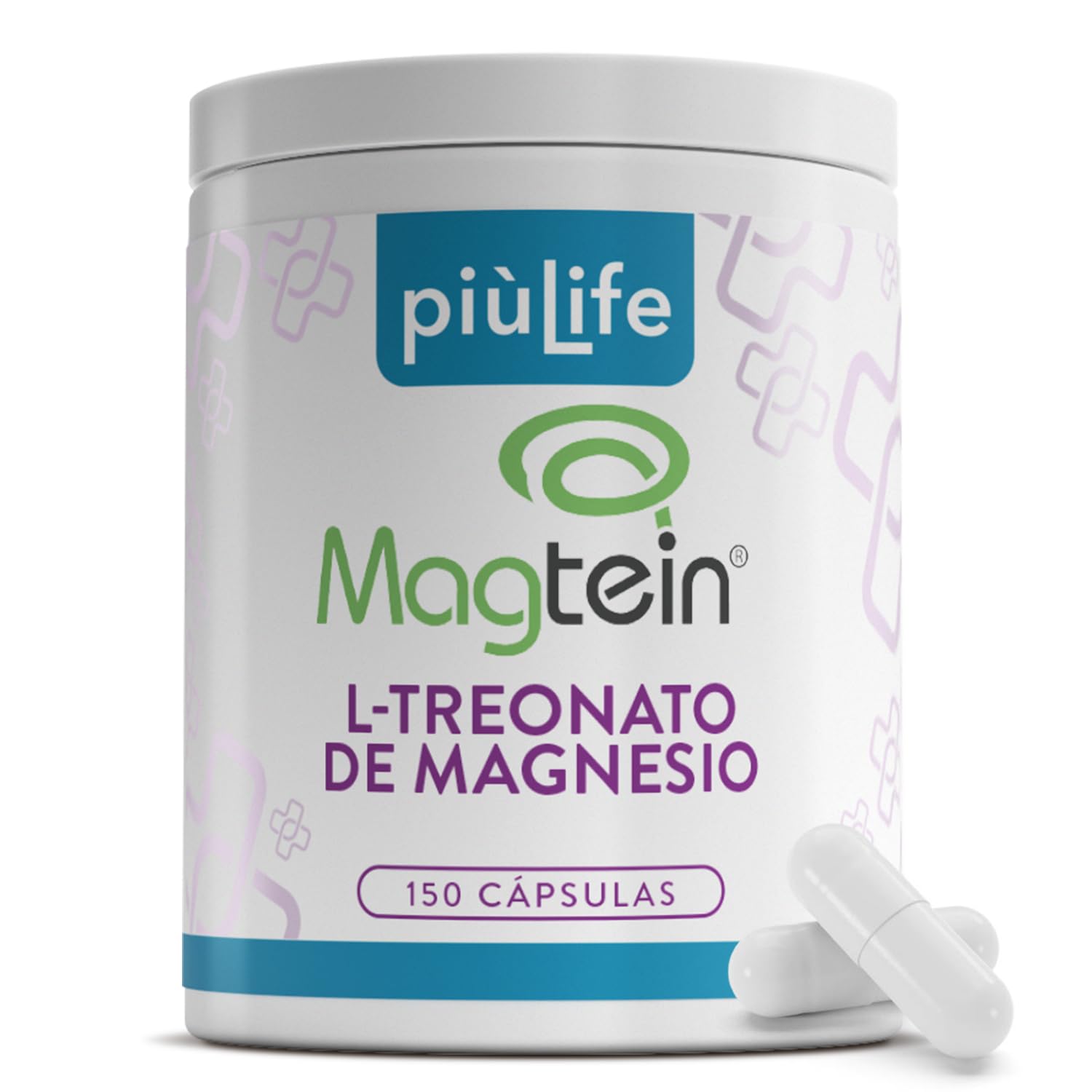 L-Treonato de Magnesio Magtein 2000 mg por Dosis PiùLife, 150 Cápsulas