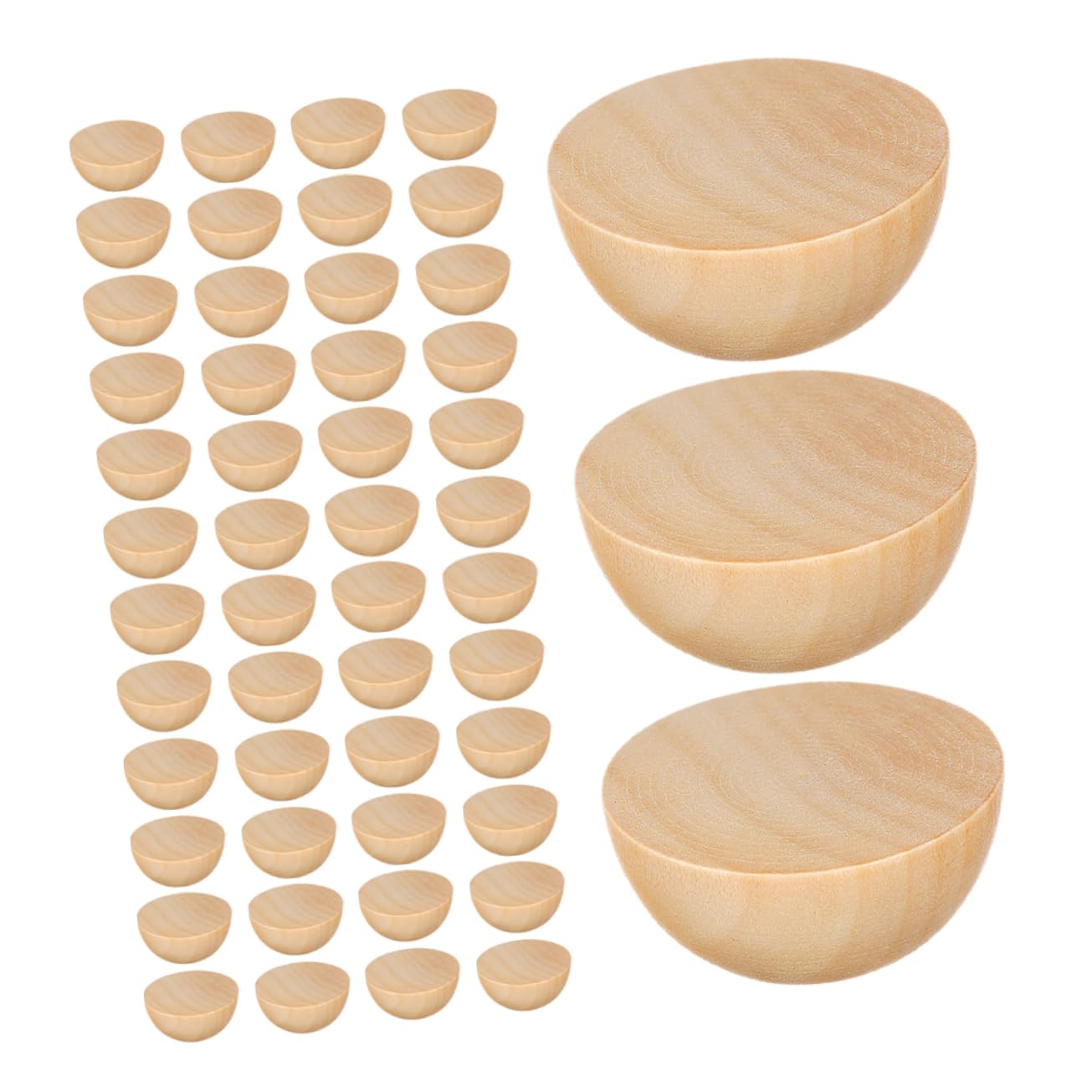 SHINEOFI 300 Piezas Media Bola De Madera De Cuentas Semicirculares De Madera Sin Terminar Para Manualidades Adornos De Navidad Decoración Del Hogar Diy Proyectos