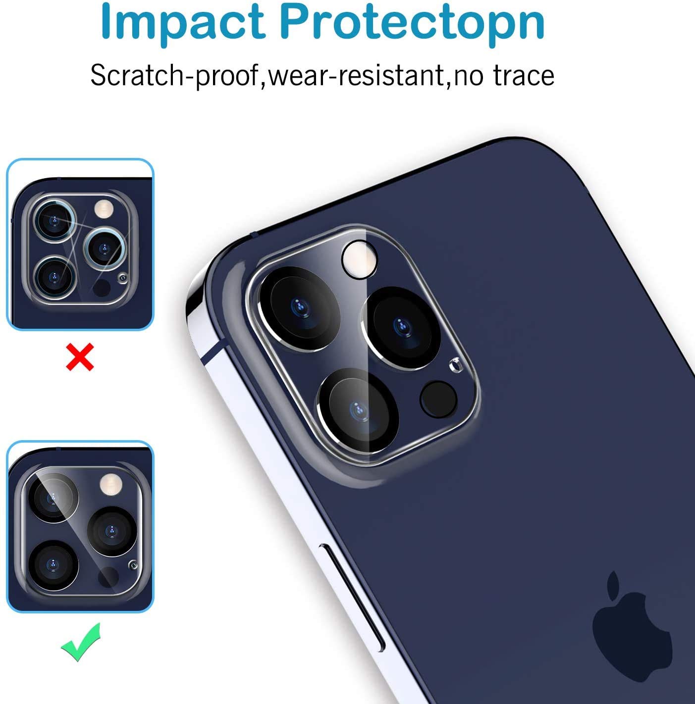 3 Pezzi Protezione Fotocamera In Vetro Temperato 9H Per IPhone 12 Pro - Anti Graffio E Impronte - 5