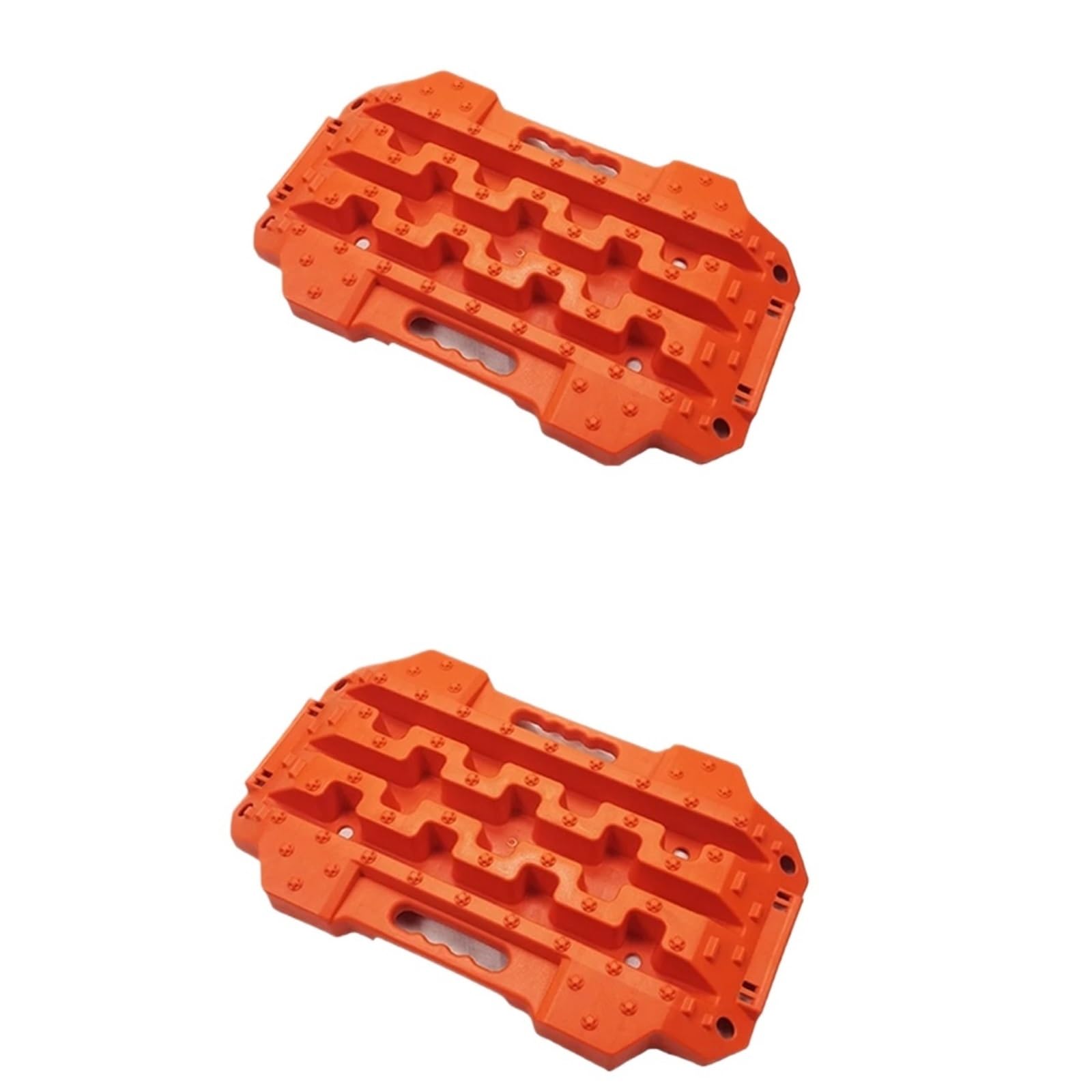 Recovery Traction Boards Off Road Traction Boards Spliceable Recovery Track Mat For 4WD Mud Sand Snow Ramps Tire Tool With Base(2PC-Orange)