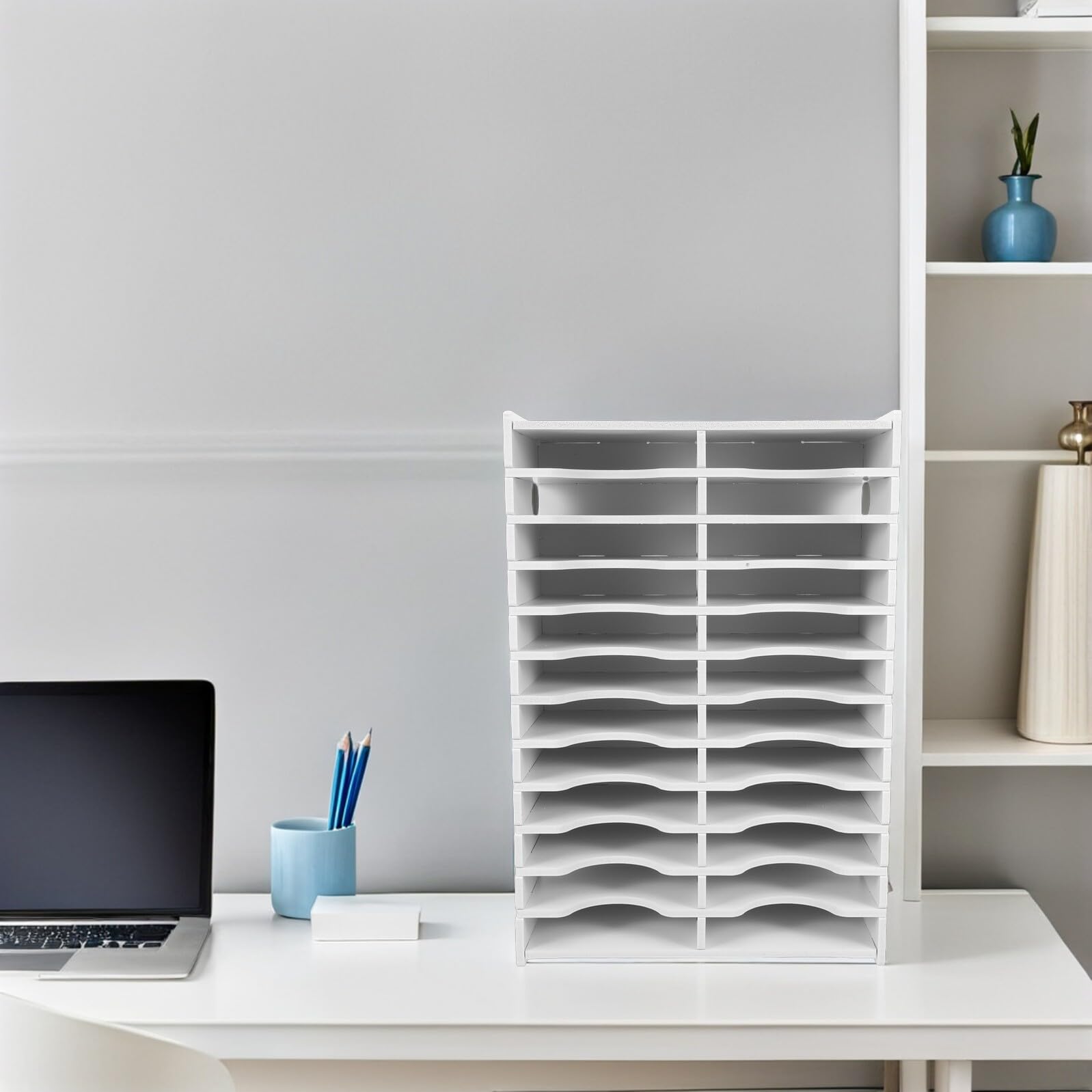 Mini Organizer Rotante 48 Slot per Tamponi di Inchiostro, Portaoggetti per Timbri Artigianali Compatto e Stabile, Supporto Rotante per Organizzazione Materiali da Scrivania Casa