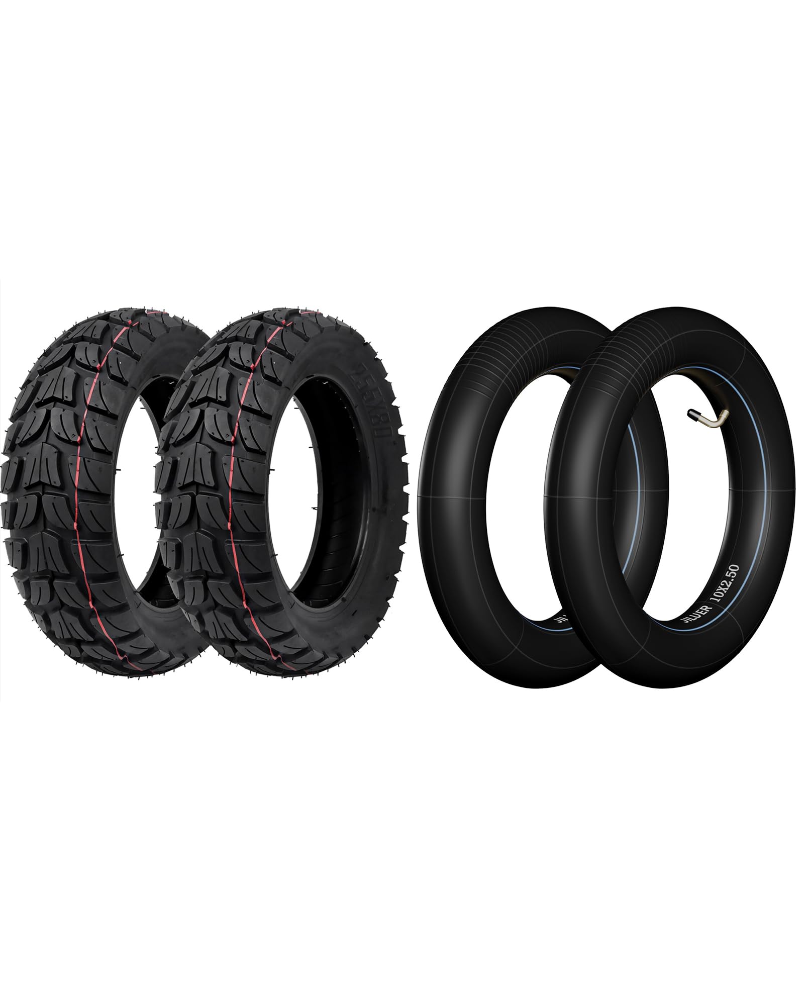 Juego de 2 neumáticos exteriores de 10 pulgadas y tubo interior compatible con Kukirin G2 MAX / G2 Master Kickscooter, 255 x 80 neumático de repuesto antideslizante y resistente al desgaste, 10 x 2,5