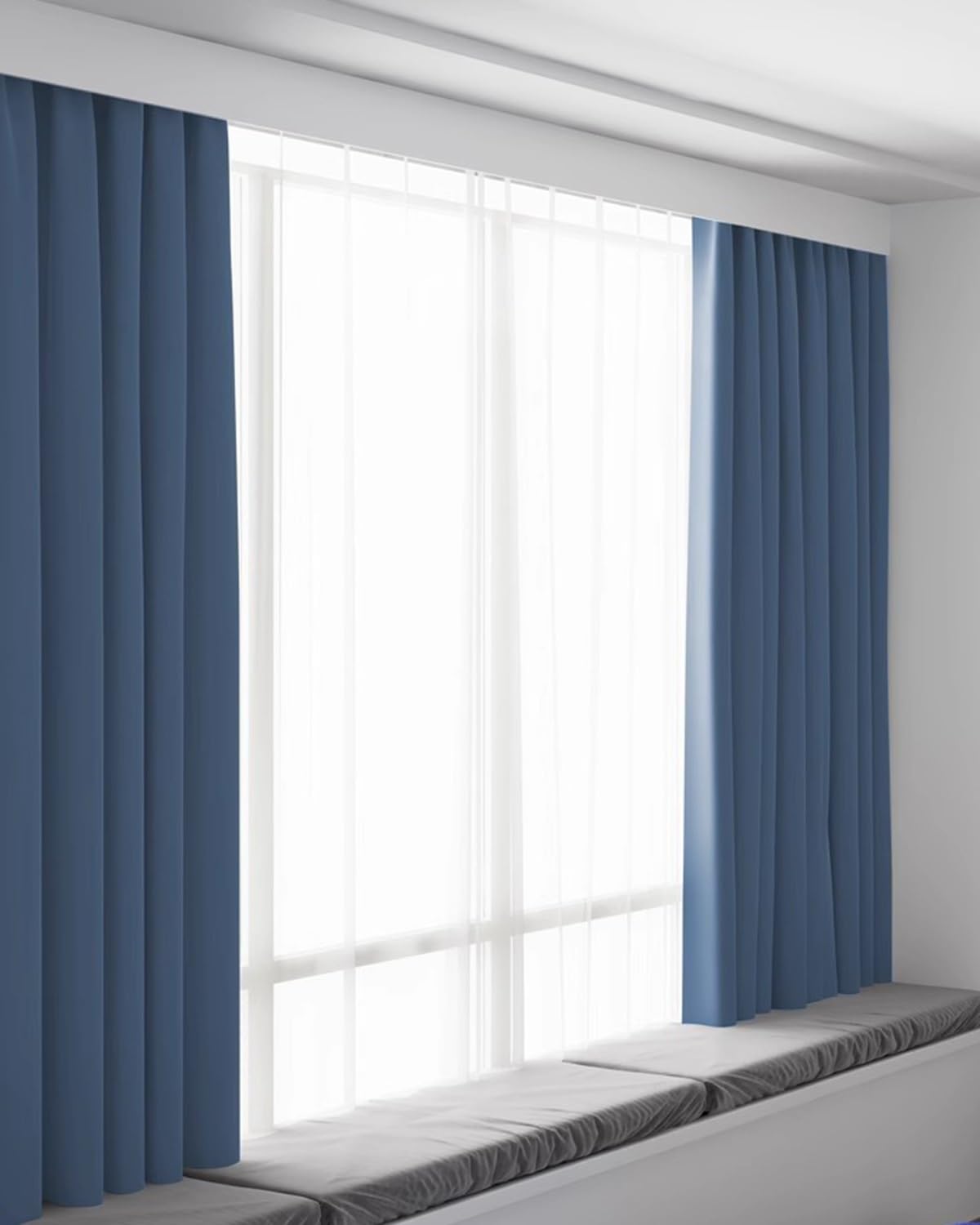 Rail de rideau blanc robuste pour montage au plafond ou au mur, poulies à une voie, système de tringle pour baie vitrée, facile à installer, 120 cm de long