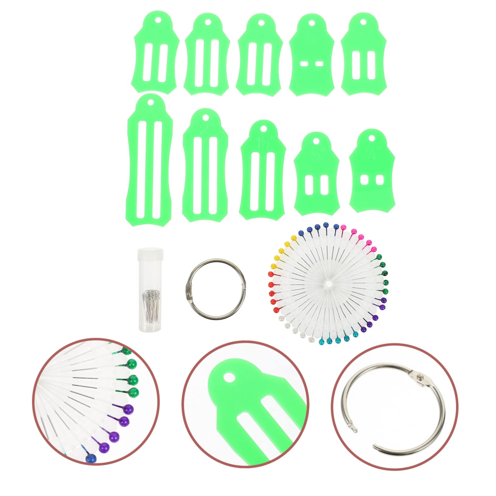 SHINEOFI 5juegos Herramientas Para Hacer Cintas De Tela Kit Multi-colores Para Proyectos De Costura y Acolchado Incluye Herramienta De Pliegue De Tela y Clips De Costura Para Manualidades y
