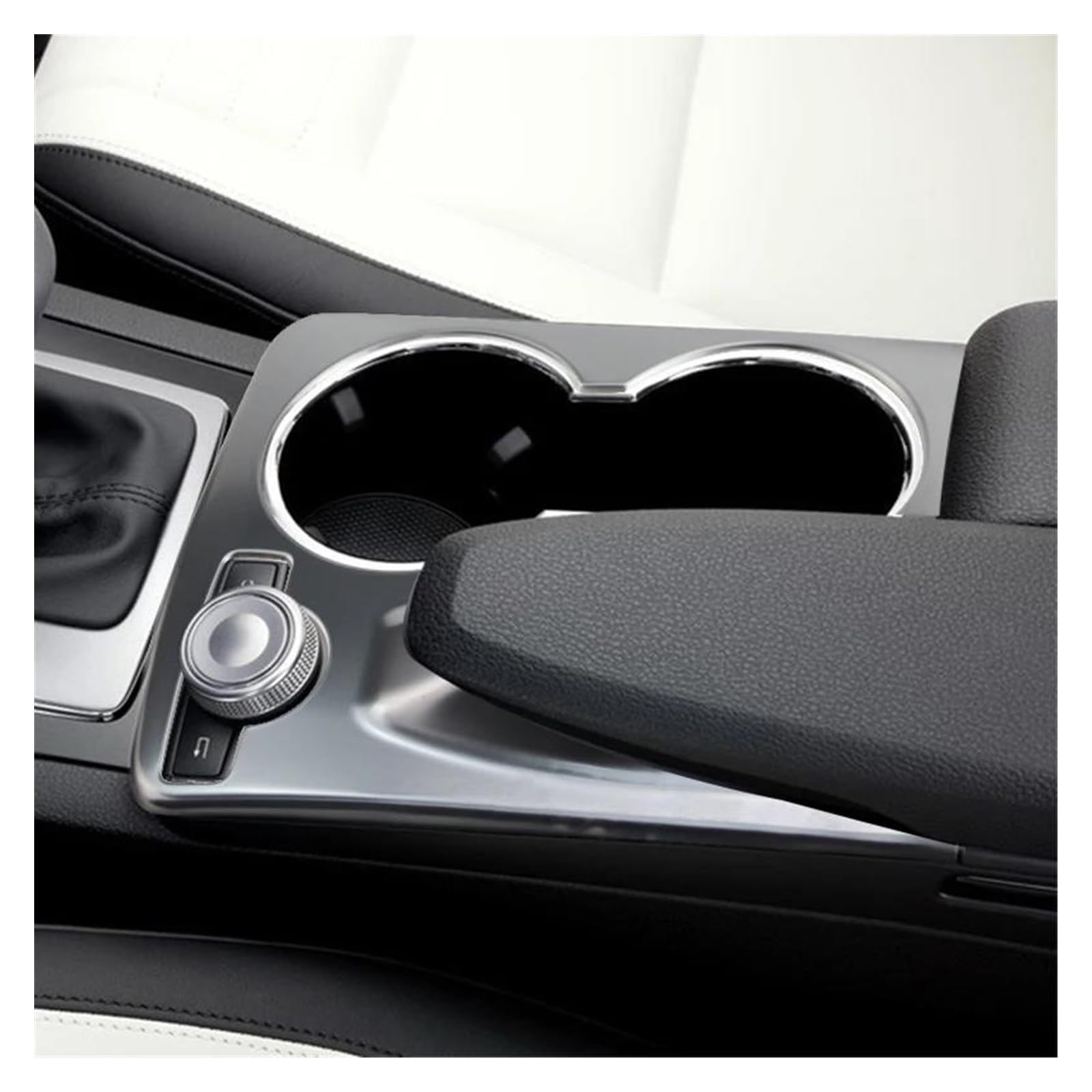 Kratzfeste Armaturenbrettverkleidung Auto Styling Center Konsole Handauflage Wasser Tasse Halter Abdeckung Trim Für GLK X204 Auto Zubehör(Silber)