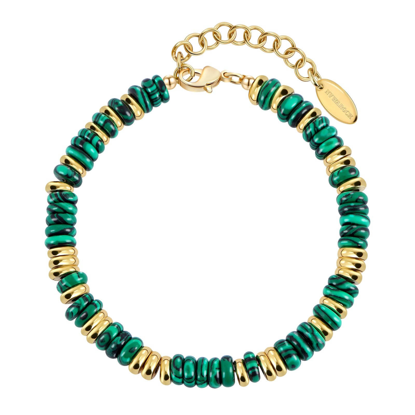 NVWAROCK Stone Beaded Link Bracelet